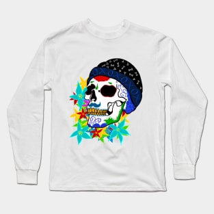 Skull and Flowers Long Sleeve T-Shirt